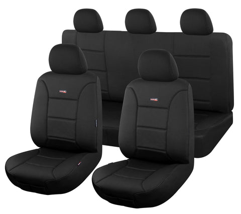 Seat Covers for MITSUBISHI OUTLANDER ZJ.ZK, ZL SERIES 11/2012 - 07/2021 4X4 SUV/WAGON 5 SEATERS FR BLACK SHARKSKIN Neoprene