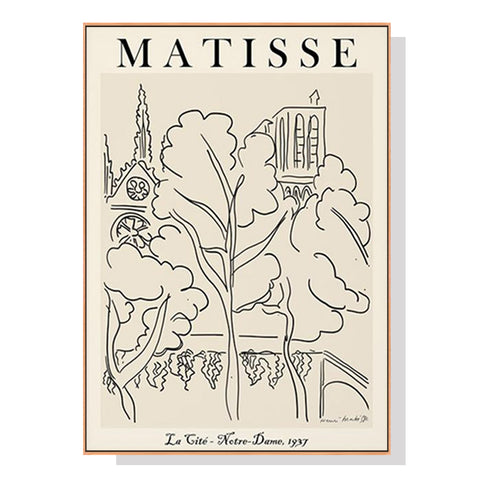 Wall Art 60cmx90cm Line Art By Henri Matisse Wood Frame Canvas