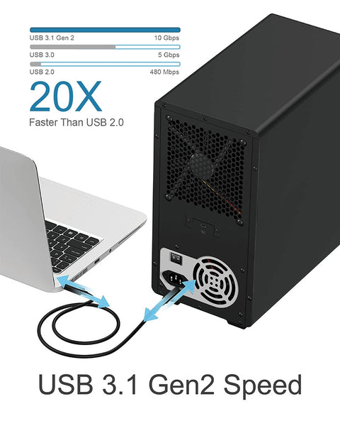 ICY BOX IB-3810-C31 SINGLE enclosure for 10x HDD with USB 3.1 (Gen 2) Type-C or Type-A interface
