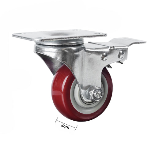 3 inch Heavy Duty Casters Lockable Caster Wheel Swivel Casters Castor with Brakes for Furniture and Workbench Cart
