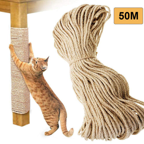 50m Sisal 10mm Rope Natural Twine Cord Thick Jute Hemp Manila  Crafting Home Decor