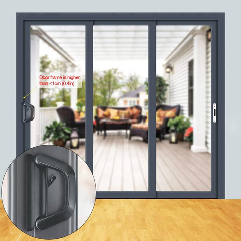Sliding Patio Door Handle Set Mortise Lock Suitable for Sliding Glass Patio Door Black