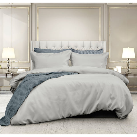 Ardor Florence Waffle Silver Quilt Cover Set King