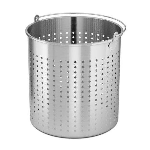 21L 18/10 Stainless Steel Perforated Pasta Strainer with Handle