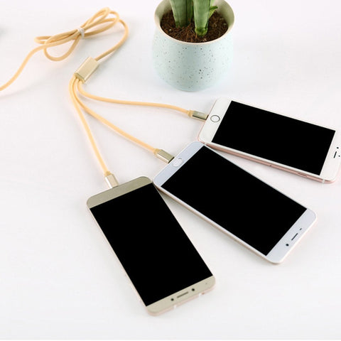 3 in 1 1.2M High Speed Charging Data Cable Rose Gold