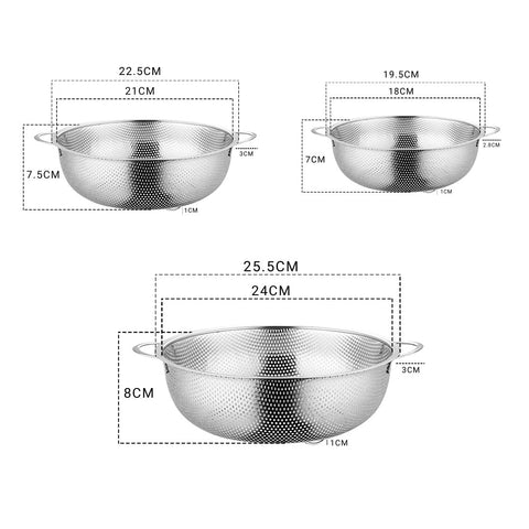 Stainless Steel Colander Bowl Set