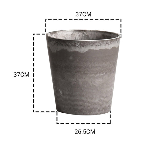 37cm Rock Grey Round Resin Planter