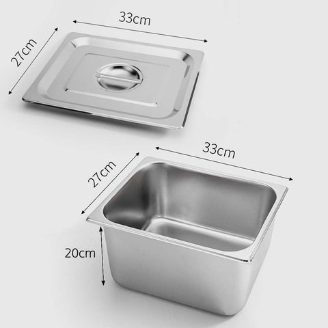 Gastronorm Full Size 1/2 GN Pan 20cm Deep with Lid