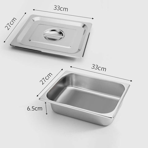 Gastronorm Full Size 1/2 GN Pan 6.5cm Deep with Lid