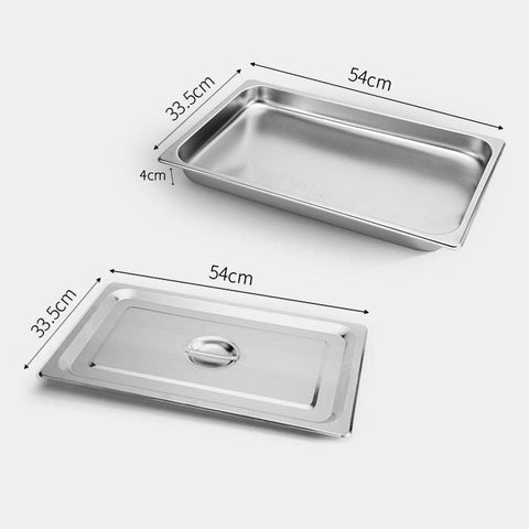 Gastronorm GN Pan Full Size 1/1 GN Pan 4cm Deep Tray with Lid