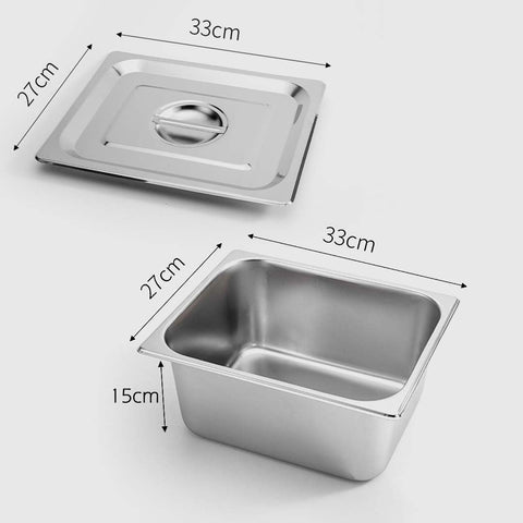 Gastronorm Full Size 1/2 GN Pan 15cm Deep with Lid