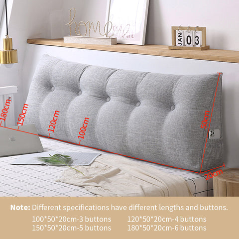 180cm Silver Wedge Bed Cushion