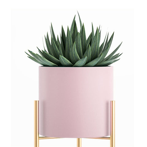 60cm Pink Metal Tiered Plant Pots Holders Foldable Rack