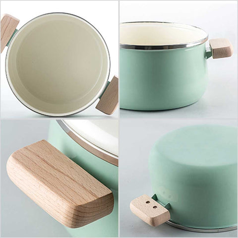 Blue Ceramic Saucepan Stockpot Set