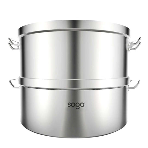 2 Tier Commercial 304 Stainless Steel Steamer 32*22cm