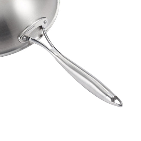 18/10 Stainless Steel 36cm Frying Pan Skillet with Helper Handle and Lid