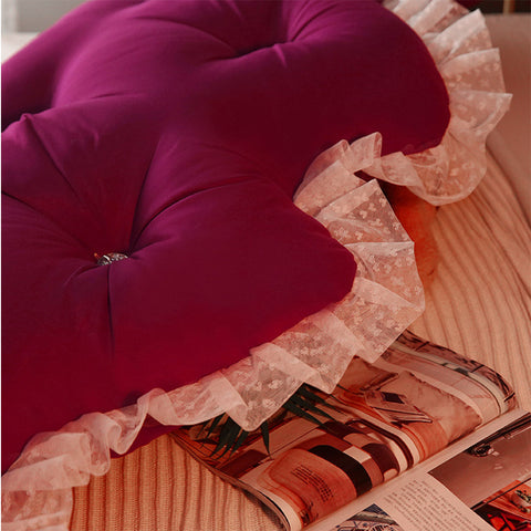 180cm Burgundy Princess Headboard Pillow