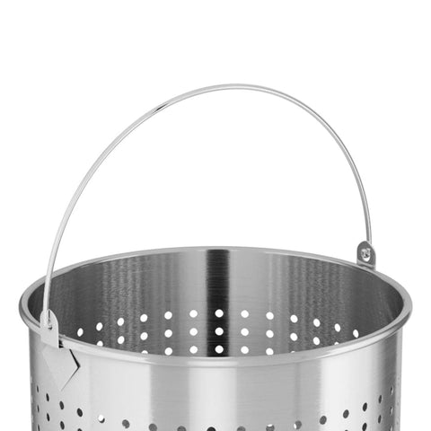 50L 18/10 Stainless Steel Stockpot with Perforated Pasta Strainer