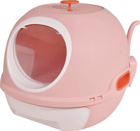 YES4PETS Hooded Cat Toilet Litter Box Tray House With Drawer and Scoop Pink