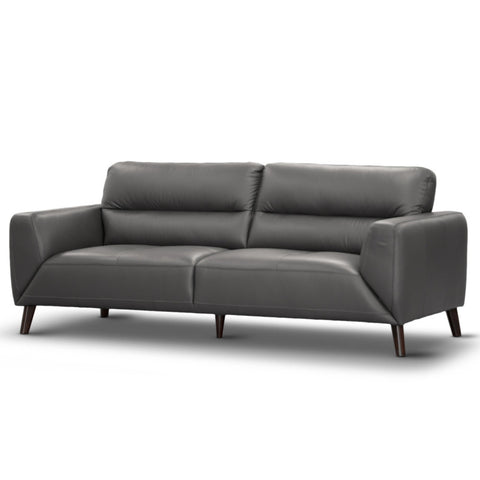Downy  Genuine Leather Sofa 3 Seater Upholstered Lounge Couch - Gunmetal