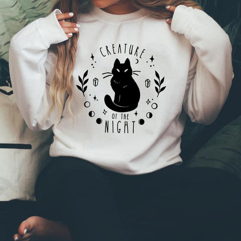 Creature of the Night Black Cat Sweatshirt