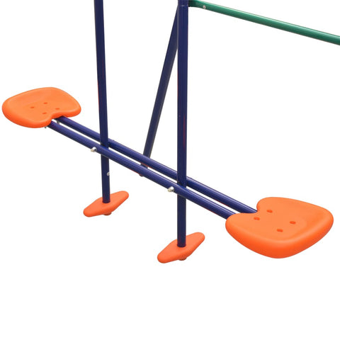 Swing Set With Slide And 3 Seats Orange