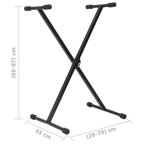 Keyboard Stand And Stool Set Black