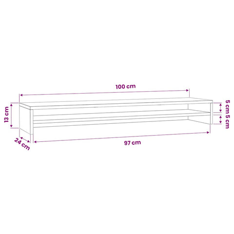 Monitor Stand 100X24X13 Cm Engineered Wood