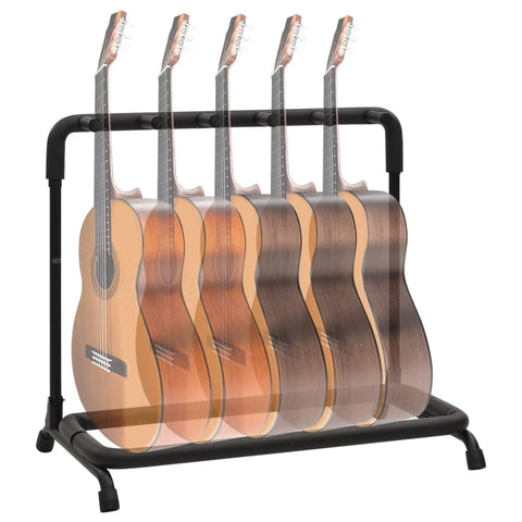 Folding Guitar Stand With 5 Sections Black Steel