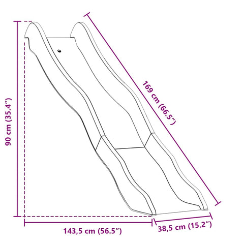 Play Slide Blue 174X38 Cm Polypropylene
