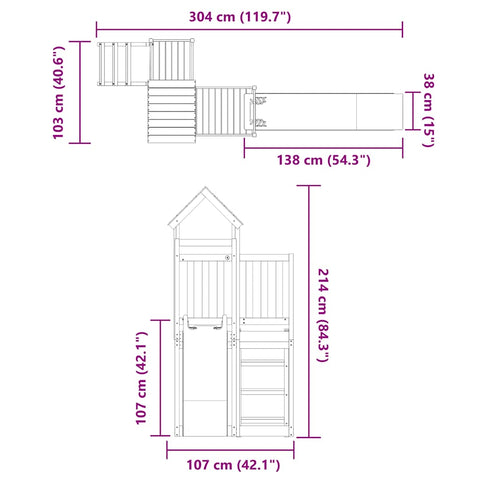 Outdoor Playset Impregnated Wood Pine