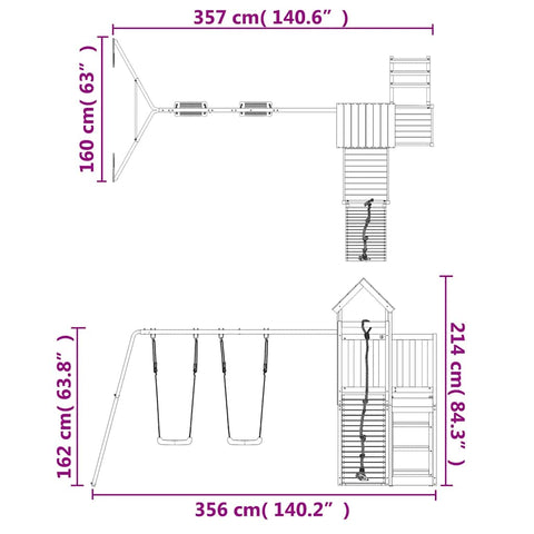 Outdoor Playset Impregnated Wood Pine