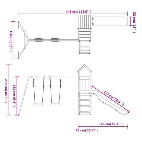 Outdoor Playset Solid Wood Douglas
