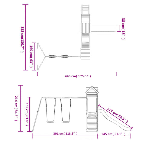 Outdoor Playset Solid Wood Douglas