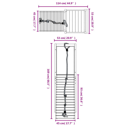 Playhouse With Climbing Wall Solid Wood Pine