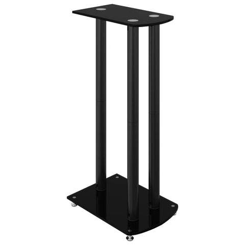 Speaker Stands 2 Pcs Tempered Glass 3 Pillars Design