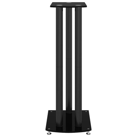 Speaker Stands 2 Pcs Tempered Glass 3 Pillars Design