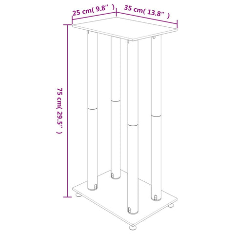 Speaker Stands 2 Pcs Tempered Glass 4 Pillars Design