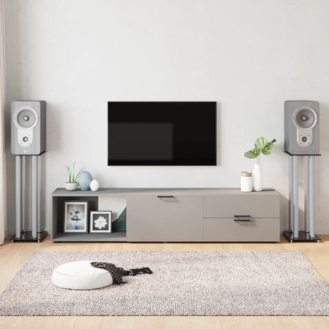 Speaker Stands 2 Pcs Tempered Glass 4 Pillars Design