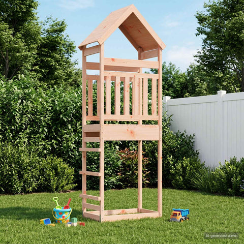 Outdoor Play Tower Natural 53 X 85 X 264 Cm Solid Pine Wood