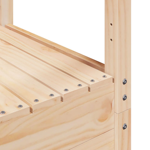 Outdoor Play Tower Natural 53 X 85 X 264 Cm Solid Pine Wood
