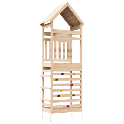 Outdoor Play Tower Natural 53 X 85 X 264 Cm Solid Pine Wood