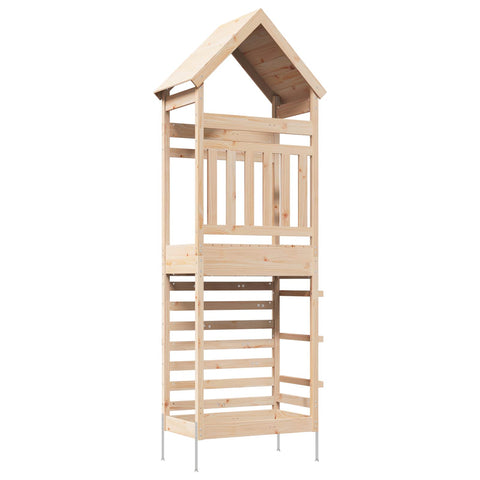 Outdoor Play Tower Natural 53 X 85 X 264 Cm Solid Pine Wood