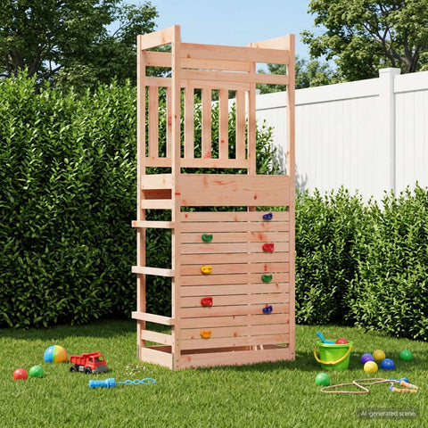 Outdoor Play Tower Natural 85 X 53 X 207 Cm Solid Pine Wood