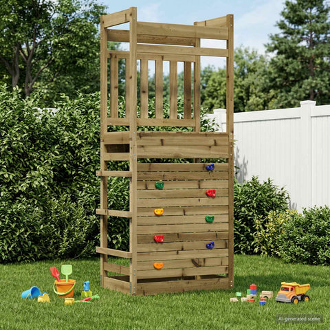 Outdoor Play Tower Natural 85 X 53 X 207 Cm Solid Pine Wood
