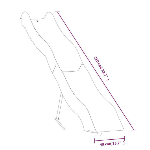 Play Slide Blue 210X40 Cm Polypropylene