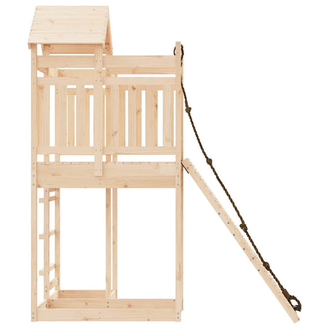 Playhouse With Climbing Wall Solid Wood Pine