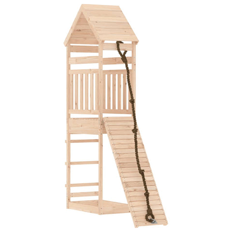 Playhouse With Climbing Wall Solid Wood Pine