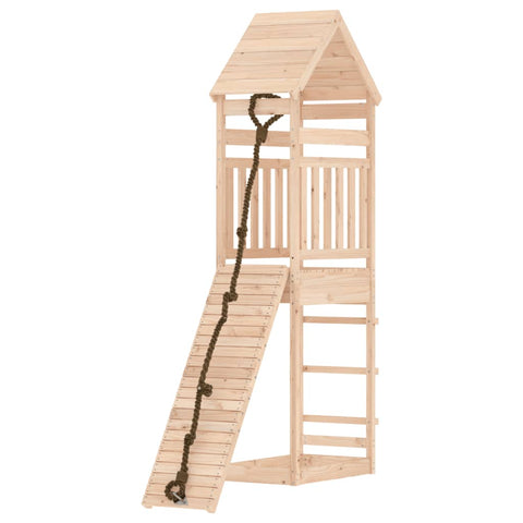 Playhouse With Climbing Wall Solid Wood Pine