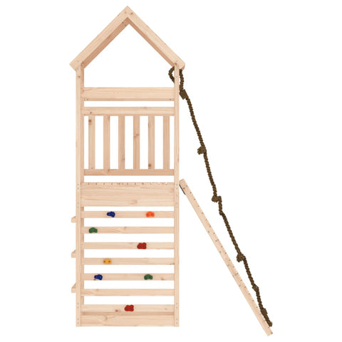 Playhouse With Climbing Wall Solid Wood Pine